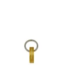 Piquadro round metal key ring with snap hook, yellow