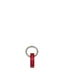 Piquadro round metal key ring with snap hook, red