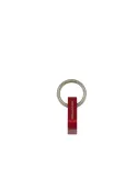 Piquadro metal key ring with triangular snap hook, red