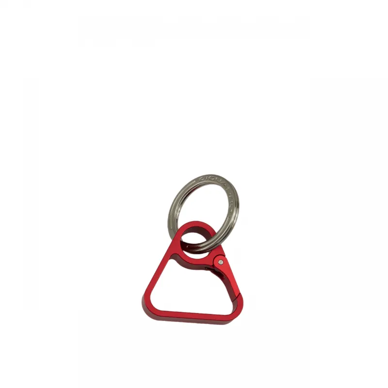 Piquadro metal key ring with triangular snap hook, red 2