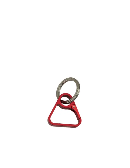 Piquadro metal key ring with triangular snap hook, red