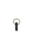 Piquadro metal key ring with triangular snap hook, black