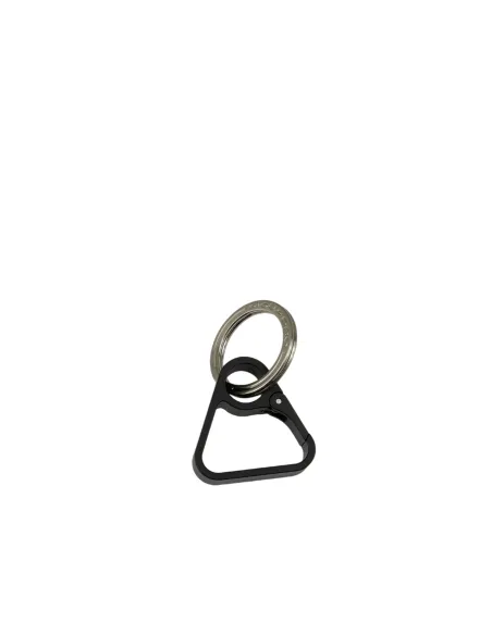 Piquadro metal key ring with triangular snap hook, black
