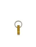 Piquadro metal key ring with triangular snap hook, yellow