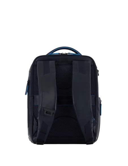 Piquadro Blue Square Revamp 14" Laptop-Rucksack aus Leder, blau