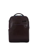 Piquadro Blue Square Revamp 14" laptop leather backpack, dark brown
