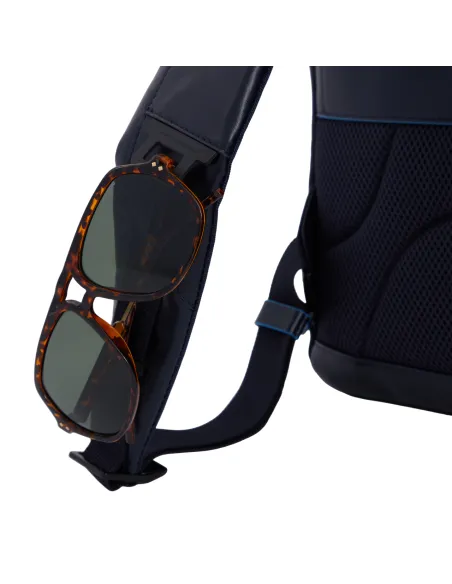 Piquadro Blue Square Revamp 14" Laptop-Rucksack aus Leder, dunkelbraun