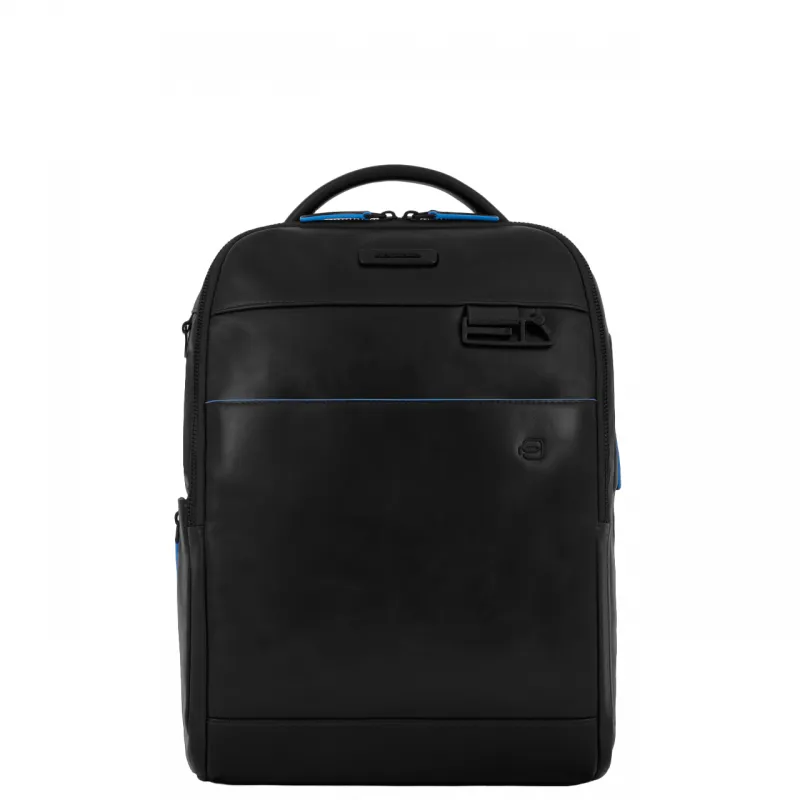 Piquadro Blue Square Revamp 14" laptop leather backpack,...