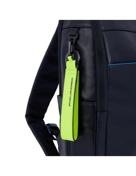 Piquadro Blue Square Revamp 14" Laptop-Rucksack aus Leder, schwarz