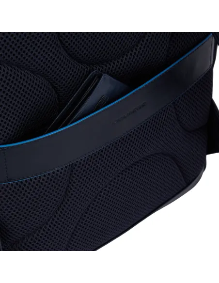 Piquadro Blue Square Revamp 14" Laptop-Rucksack aus Leder, schwarz
