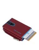 Piquadro Blue Square Compact Wallet für Scheine mit Münz-Fach, rot