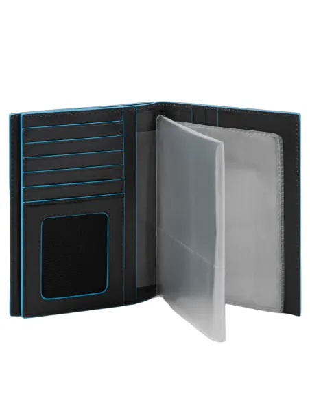 Piquadro B2 Reisepasshalter aus Leder, schwarz