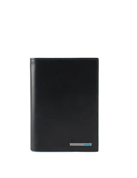 Piquadro B2 Reisepasshalter aus Leder, schwarz