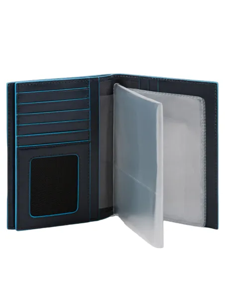 Piquadro B2 Reisepasshalter aus Leder, blau
