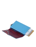 Piquadro B2 Metal and leather credit card holder with easy slide-out, red