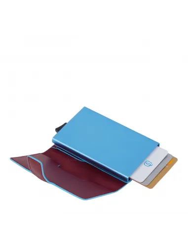 Porta banconote e carte di credito con sistema scorrevole Piquadro Blue  Square, rosso