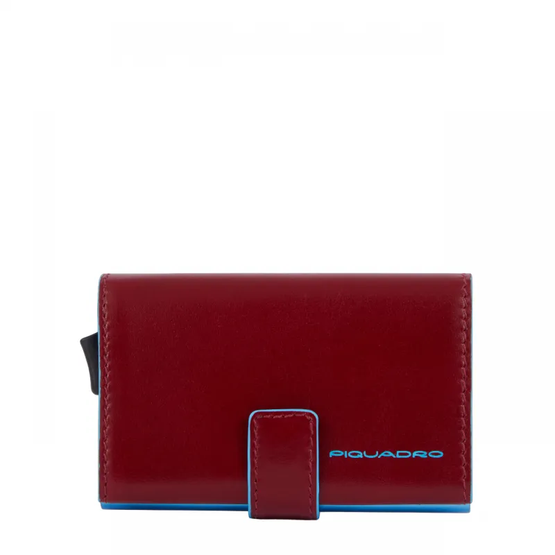 Piquadro B2 Metal and leather credit card holder with... 2
