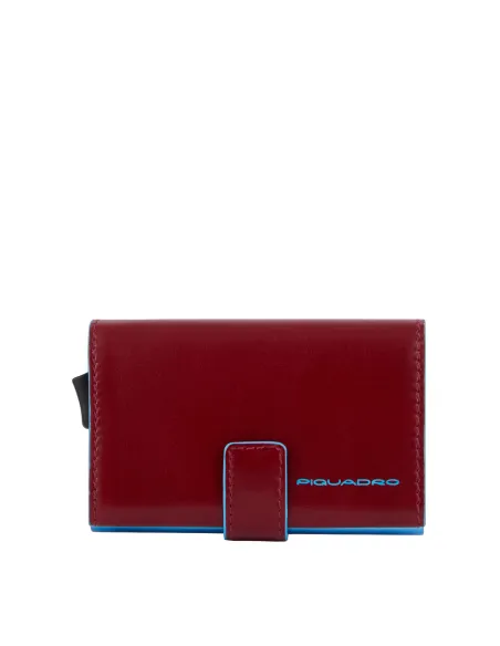 Porta banconote e carte di credito con sistema scorrevole Piquadro Blue Square, rosso