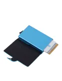 Porta banconote e carte di credito con sistema scorrevole Piquadro Blue Square, nero