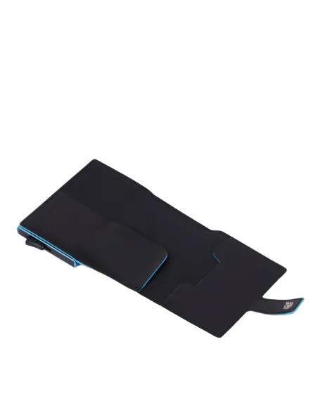Porta banconote e carte di credito con sistema scorrevole Piquadro Blue Square, nero