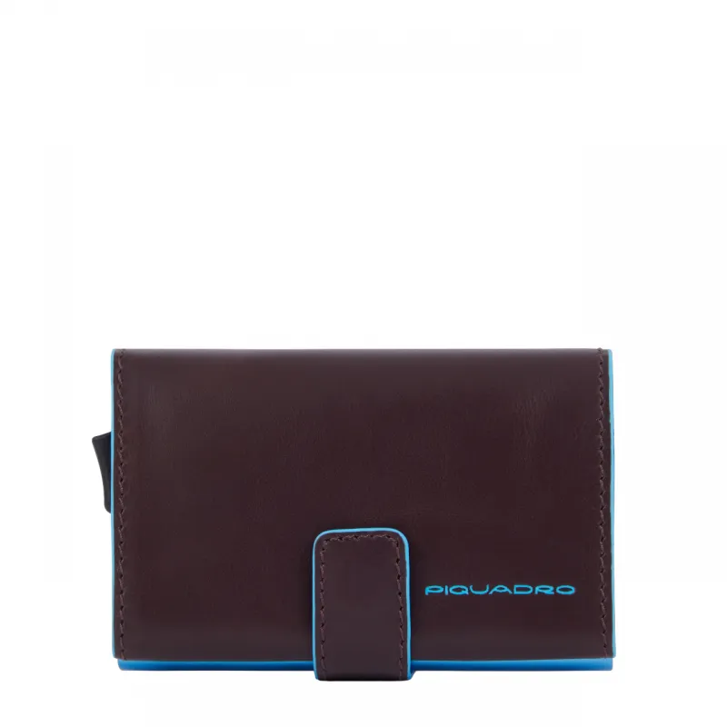 Piquadro B2 Metal and leather credit card holder with... 2