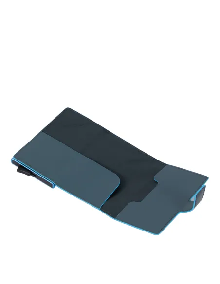 Piquadro Blue Square Banknoten- und Kreditkarteninhaber mit Schiebesystem, grün-grau