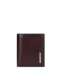Piquadro Blue Square small vertical men's wallet, dark brown