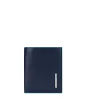 Piquadro Blue Square kleine Herren-Geldbörse, aufrecht, blau