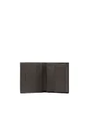 Piquadro Black Square small upright men's wallet with coin purse, dark brown