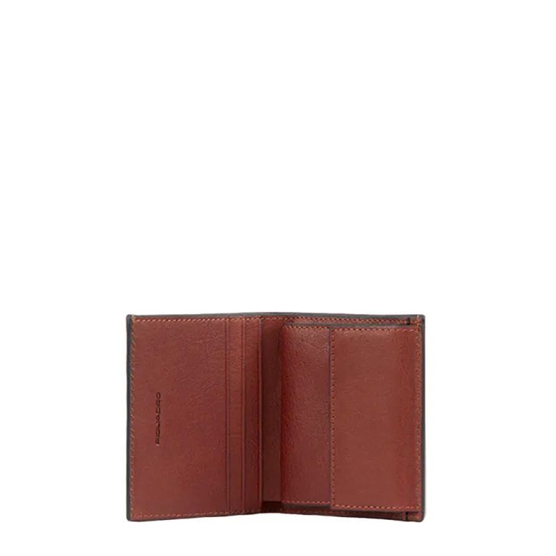 Piquadro - Portafoglio uomo in pelle verticale con tasca porta monete