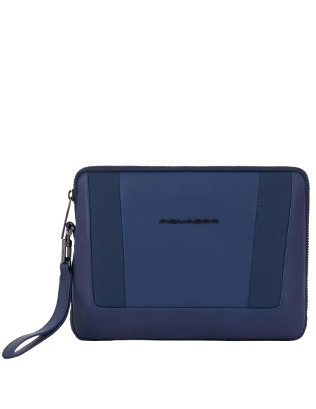 Pochette uomo Piquadro Wallaby porta iPad®mini in tessuto riciclato, blu