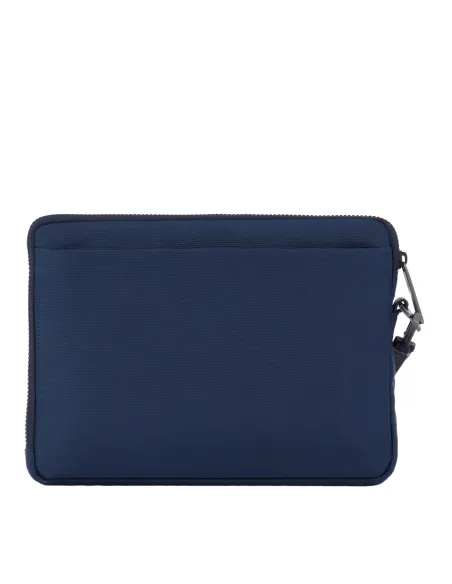Piquadro Wallaby iPad®mini clutch bag in recycled fabric, blue