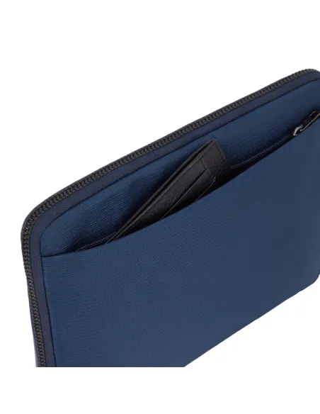 Piquadro Wallaby iPad®mini clutch bag in recycled fabric, blue