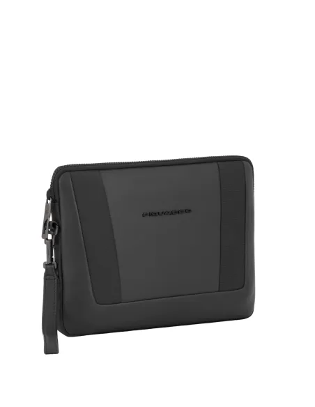 Ipad®mini-Handtasche aus recyceltem Stoff für Männer Piquadro Wallaby, schwarz