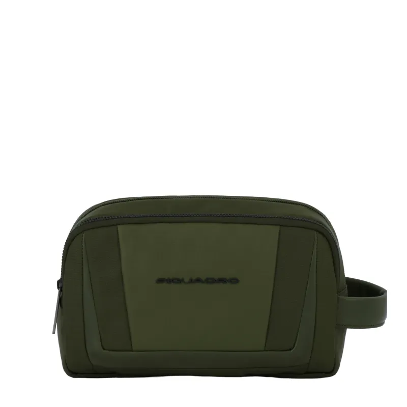 Necessaire a due comparti in tessuto rigenerato Piquadro,...