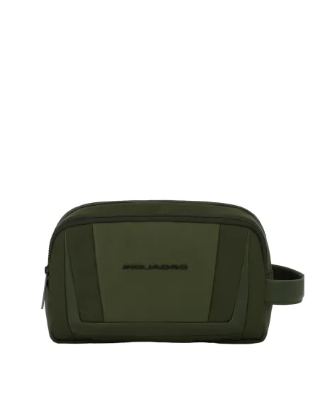 Necessaire a due comparti in tessuto rigenerato Piquadro, verde