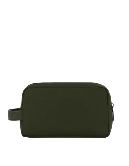 Piquadro Wallaby recycled fabric Toiletry bag with two compartments, green