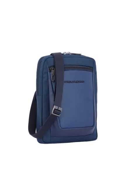 Piquadro Wallaby iPad® crossbody bag in recycled fabric, blue