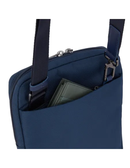 Borsello in tessuto riciclato porta iPad® Piquadro Wallaby, blu