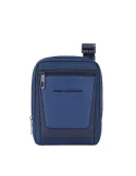 Piquadro Wallaby iPad®mini pocket crossbody bag in recycled fabric, blue