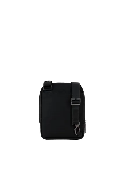 Piquadro Wallaby Umhängetasche aus rezykliertem Stoff mit iPad®mini-Fach, schwarz