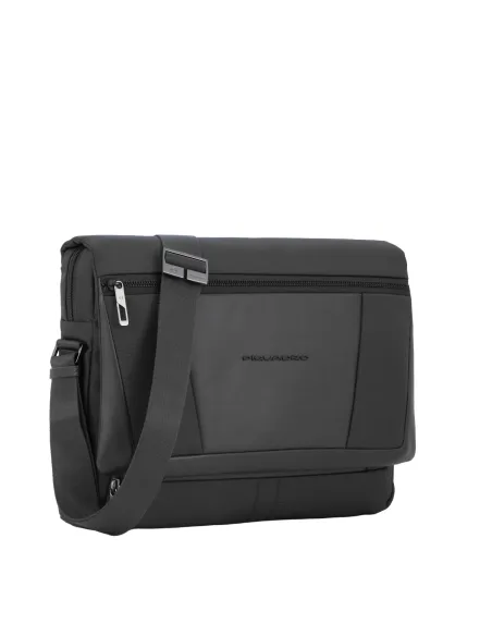 Messenger per computer e iPad® in tessuto riciclato Piquadro Wallaby, nera