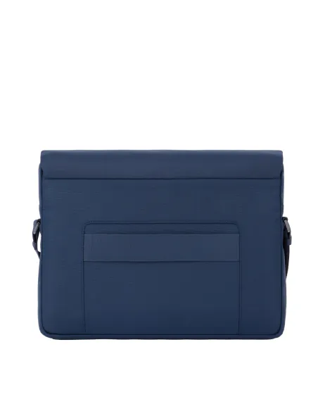 Messenger per computer e iPad® in tessuto riciclato Piquadro Wallaby, blu