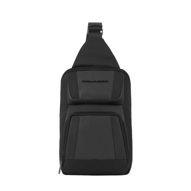 Piquadro Wallaby Mono sling bag in recycled fabric with...