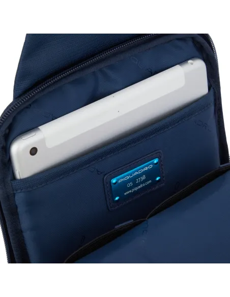 Piquadro Wallaby Mono sling bag in recycled fabric with iPad®mini compartment, black