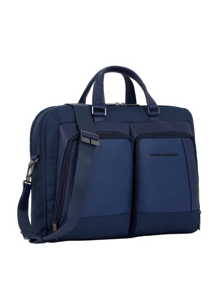 Cartella Piquadro Wallaby con due comparti porta PC da 15,6", blu