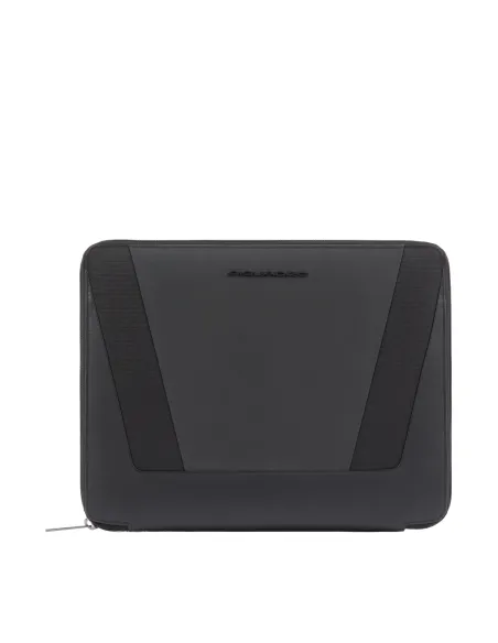 Portablocco in tessuto riciclato e pelle con scomparto per iPad®Pro 12,9",Piquadro Wallaby nero