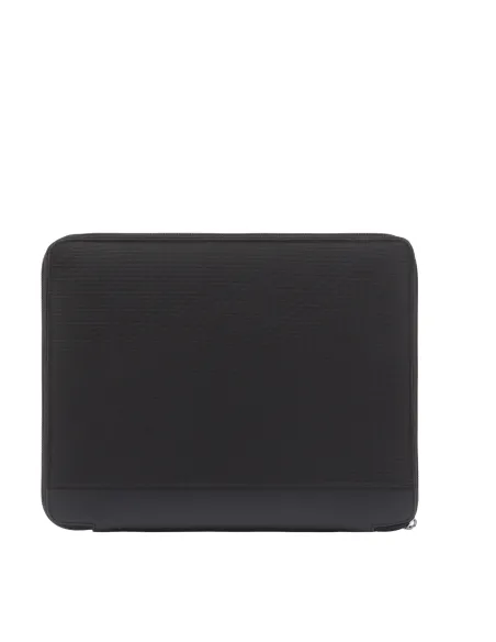 Portablocco in tessuto riciclato e pelle con scomparto per iPad®Pro 12,9",Piquadro Wallaby nero