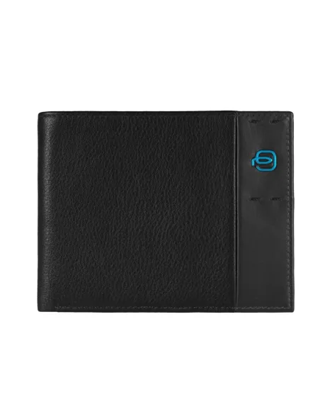 Piquadro Pulse Men's wallet with flip up ID window and coin pocket, black