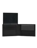 Piquadro Pulse Men's wallet with flip up ID window and coin pocket, black